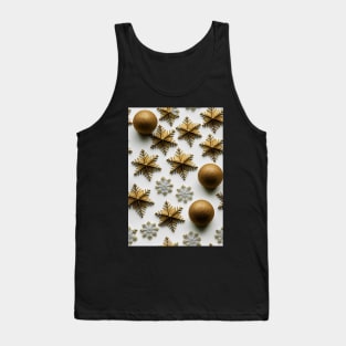 Christmas Seamless Pattern - Yellow Snowflakes #7.4 Tank Top